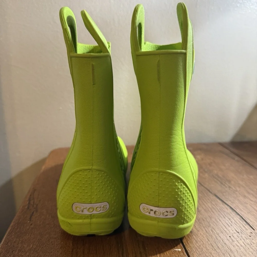 Crocs Kids Green Handle It Rain Boots US Toddler's Size C12 Slip On